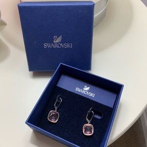 Swarovski pink drop earrings